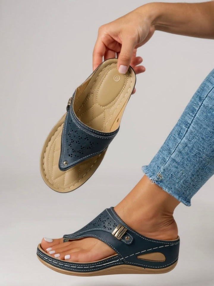 Delia | Women's Orthopedic Arch-Support T-Strap Wedge Sandals