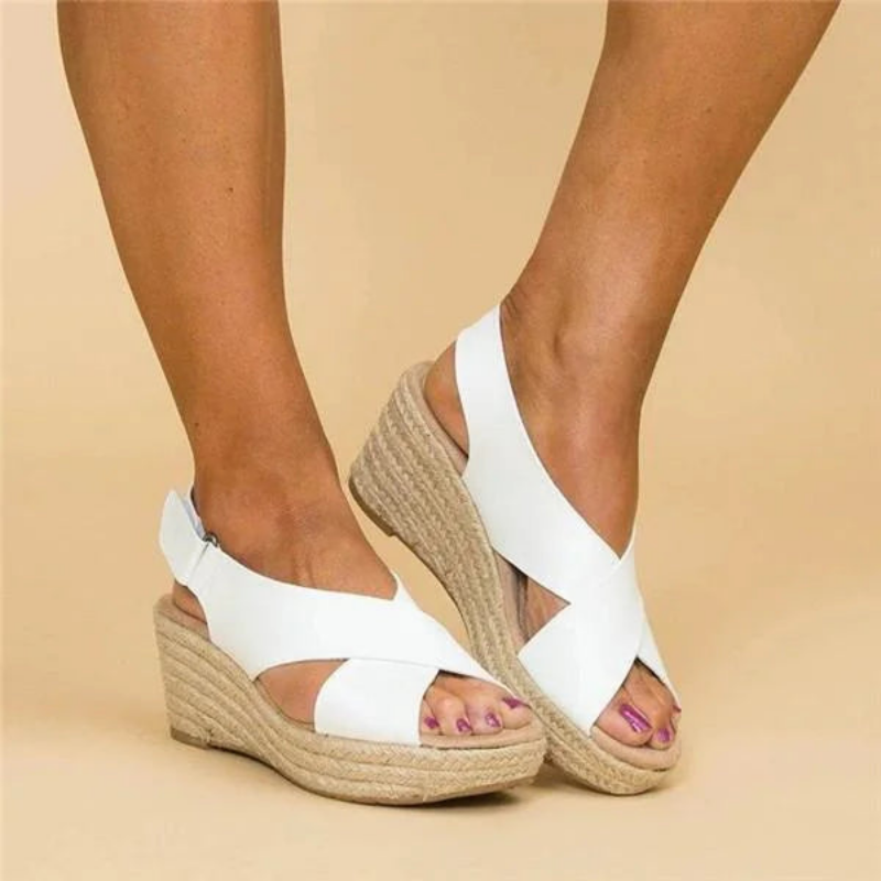 Demi | Women's Orthopedic Leather Espadrille Wedge Sandals
