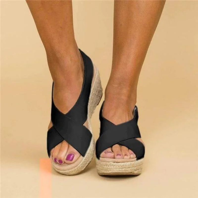 Demi | Women's Orthopedic Leather Espadrille Wedge Sandals