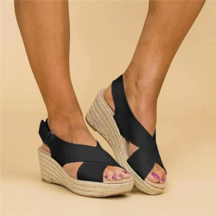 Demi | Women's Orthopedic Leather Espadrille Wedge Sandals