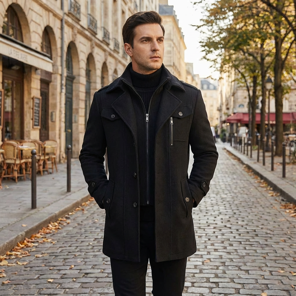 Derrick | Men's Single Breasted Pea Coat