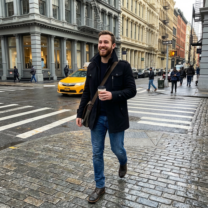 Derrick | Men's Single Breasted Pea Coat