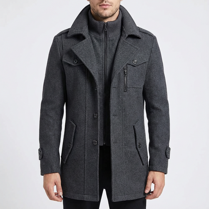 Derrick | Men's Single Breasted Pea Coat