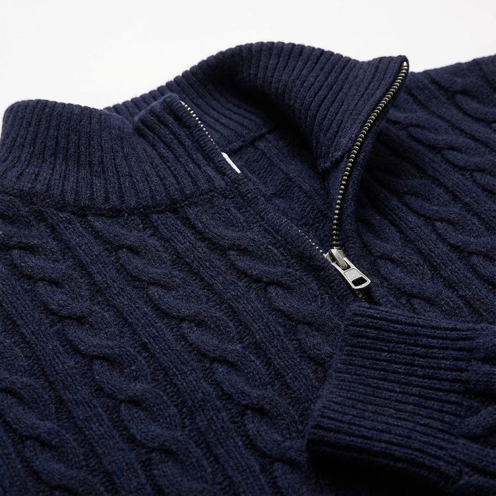 Doris | Men's Quarter-Zip Cable Knit Sweater