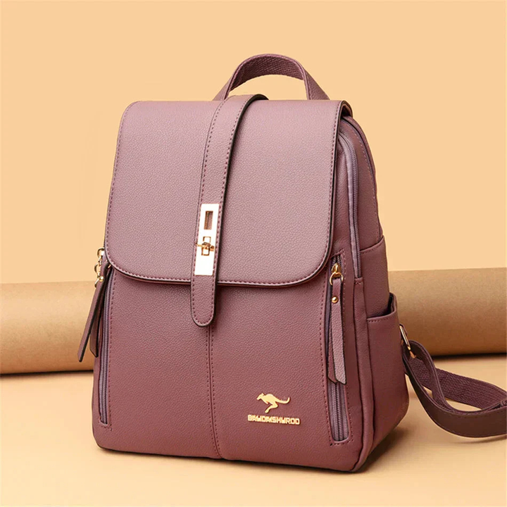 Elise | Women's Leather Flap-Closure Structured Backpack