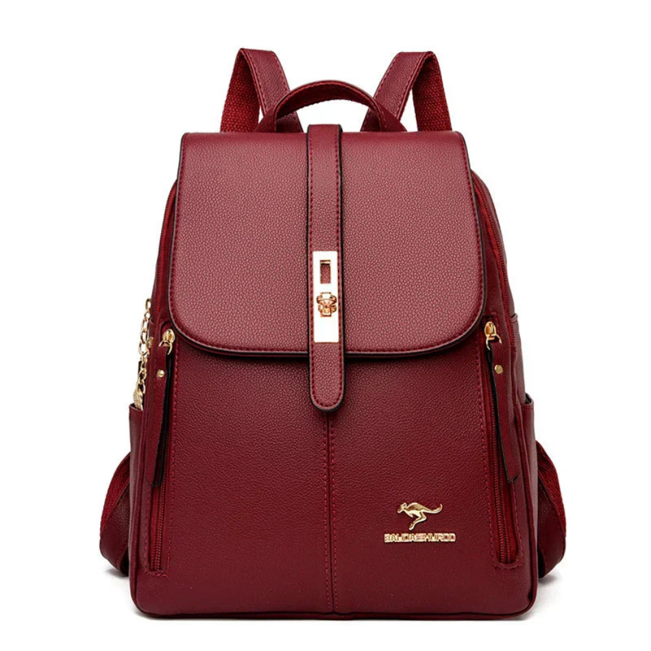 Elise | Women's Leather Flap-Closure Structured Backpack
