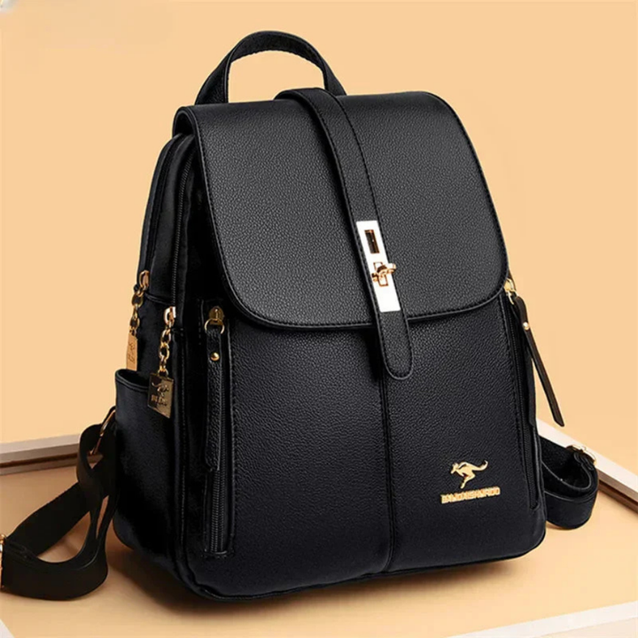 Elise | Women's Leather Flap-Closure Structured Backpack