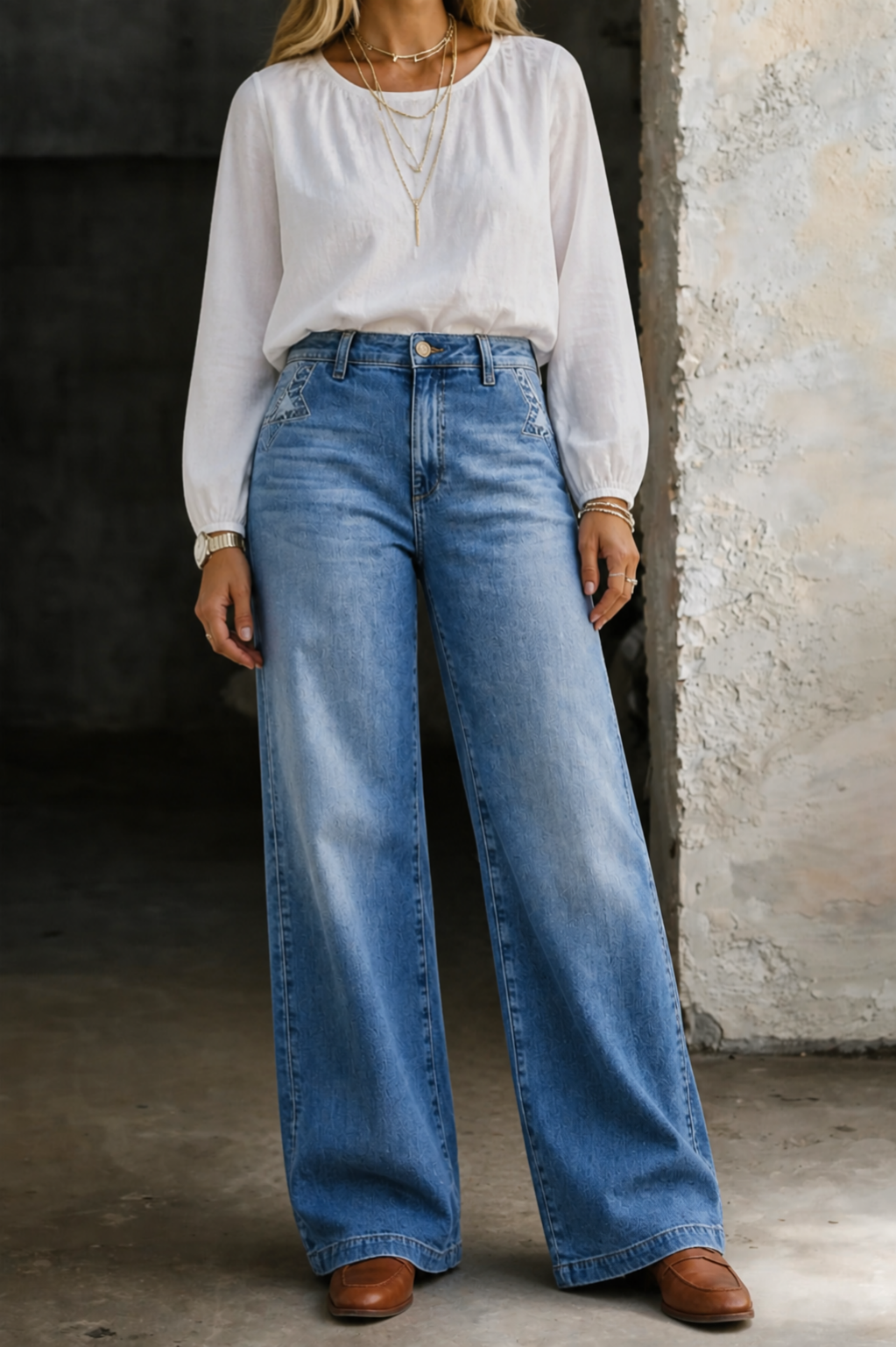 Ellis | Women's Denim High-Waist Wide-Leg Jeans