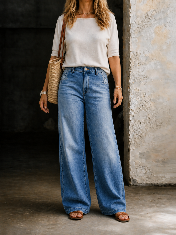 Ellis | Women's Denim High-Waist Wide-Leg Jeans