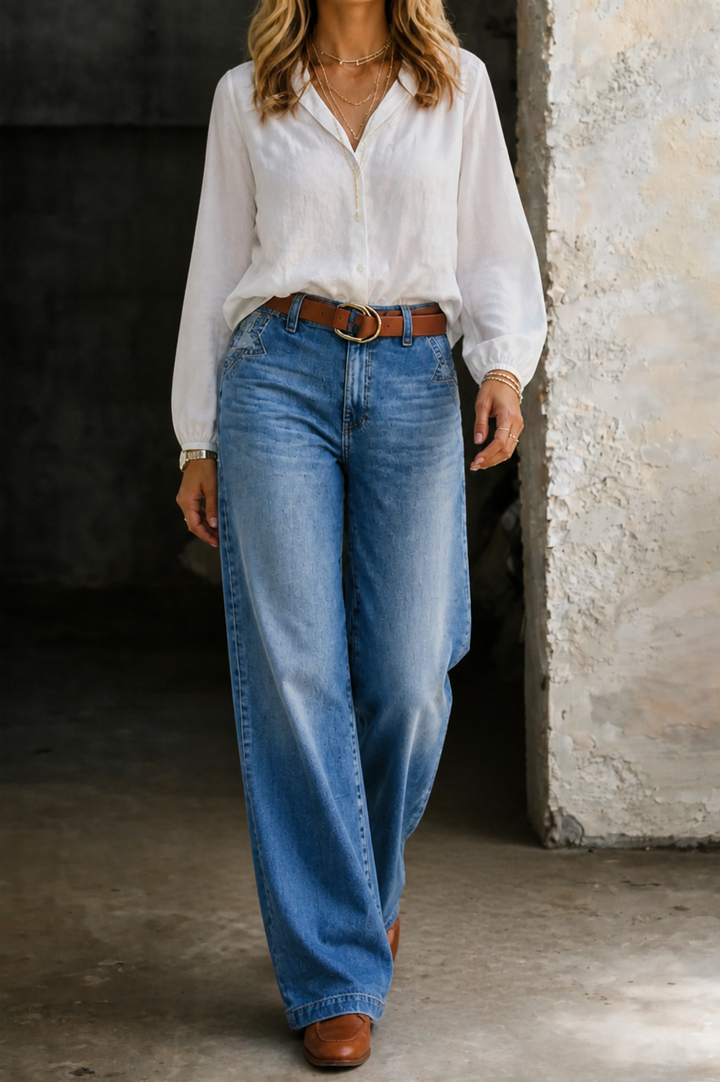 Ellis | Women's Denim High-Waist Wide-Leg Jeans