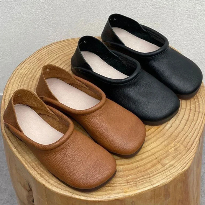 Esme | Women's Orthopedic Leather Slip-On Ballet Flats