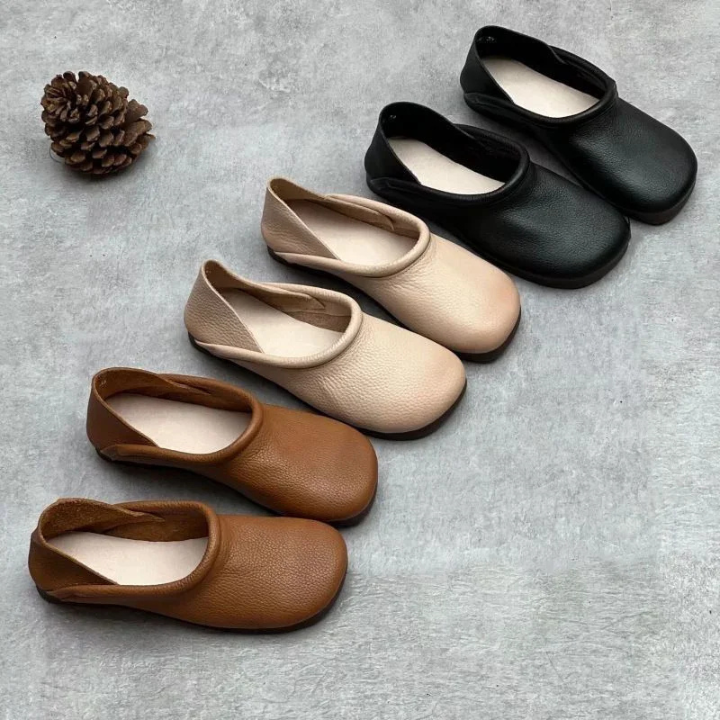 Esme | Women's Orthopedic Leather Slip-On Ballet Flats