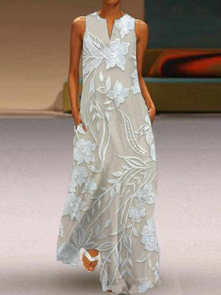 Evangeline | Women's Cotton Sleeveless Maxi Dress