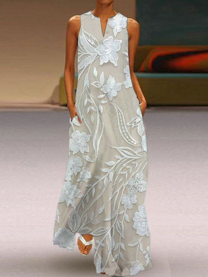 Evangeline | Women's Cotton Sleeveless Maxi Dress