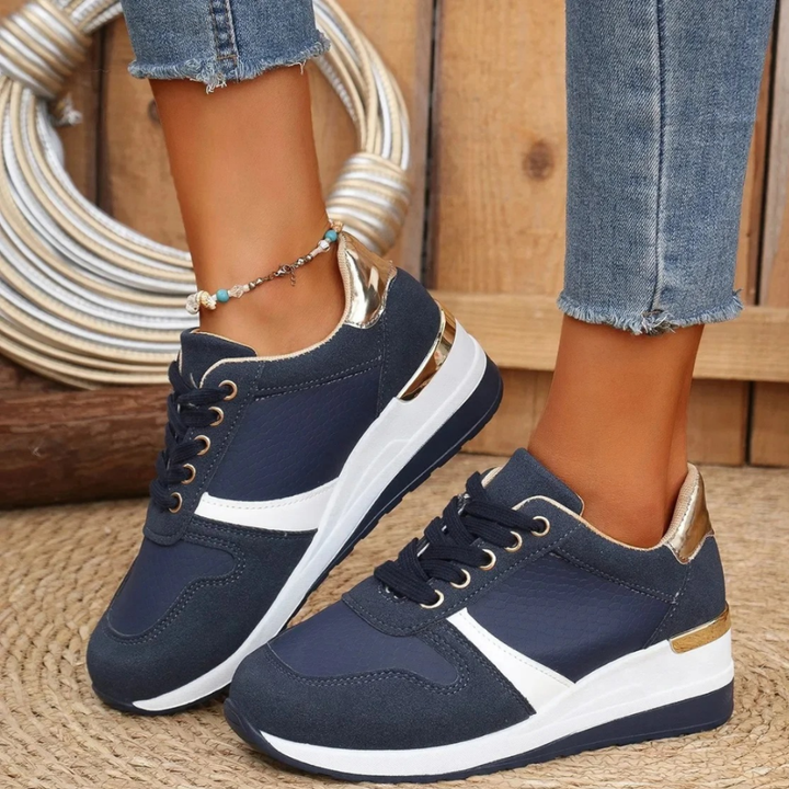 Faye | Women's Suede Lace-Up Wedge Sneakers