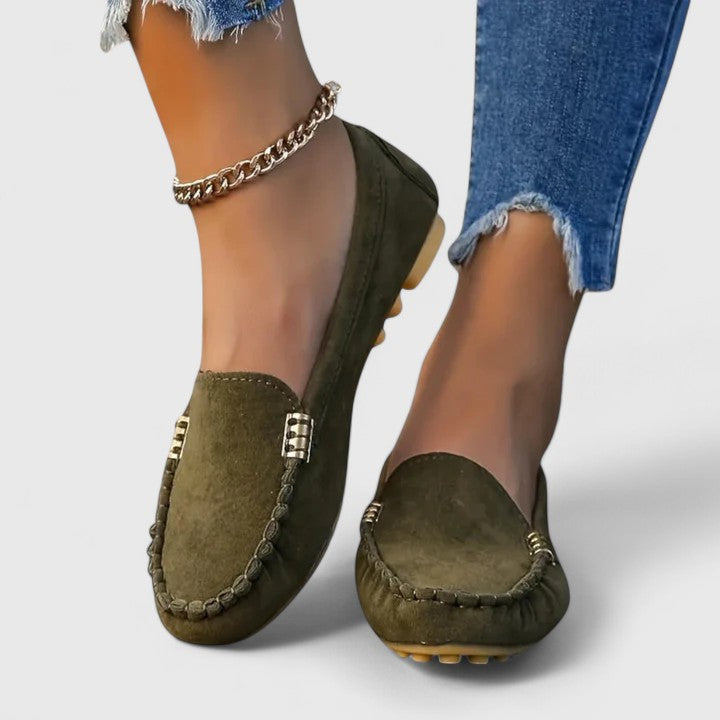 Faye | Women's Suede Moccasin Loafer Flats