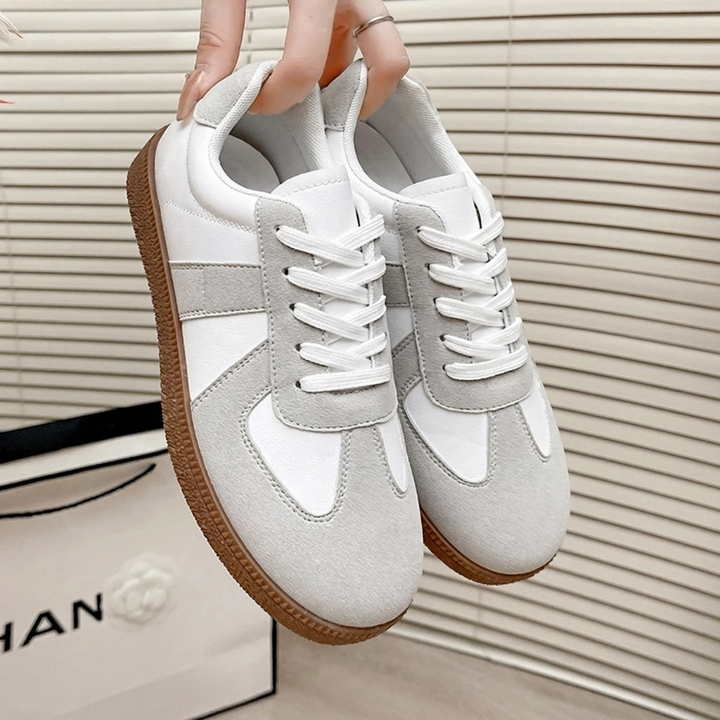Greer | Women's Suede & Leather Colourblock Lace-Up Retro Sneakers