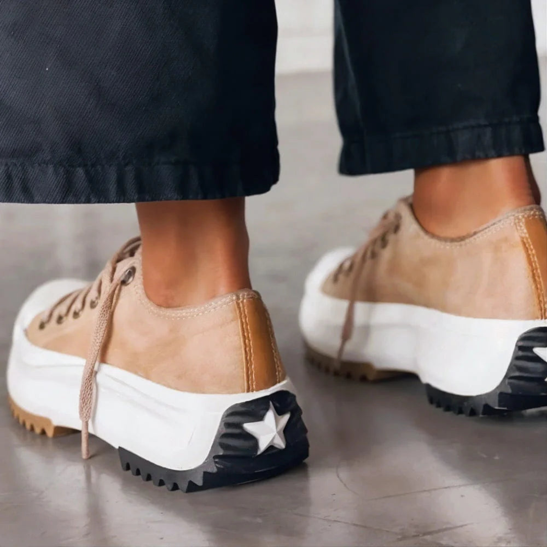 Harlow | Women's Canvas Lace-Up Chunky Platform Sneakers
