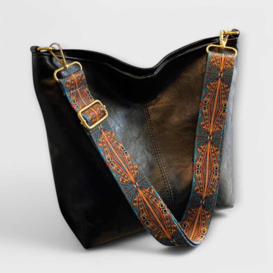 Harlow | Women's Leather Hobo Shoulder Bag with Woven Strap