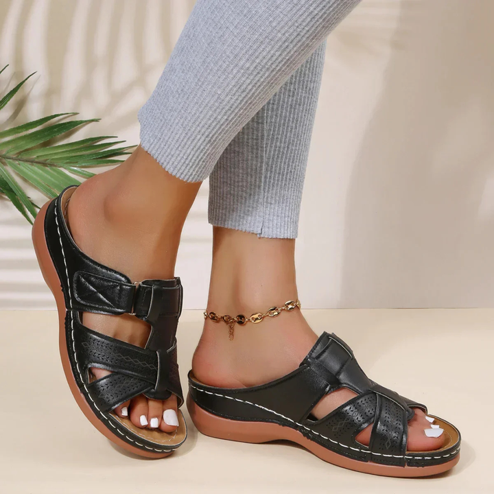 Imogen | Women's Orthopaedic Cut-Out Wedge Slide Sandals