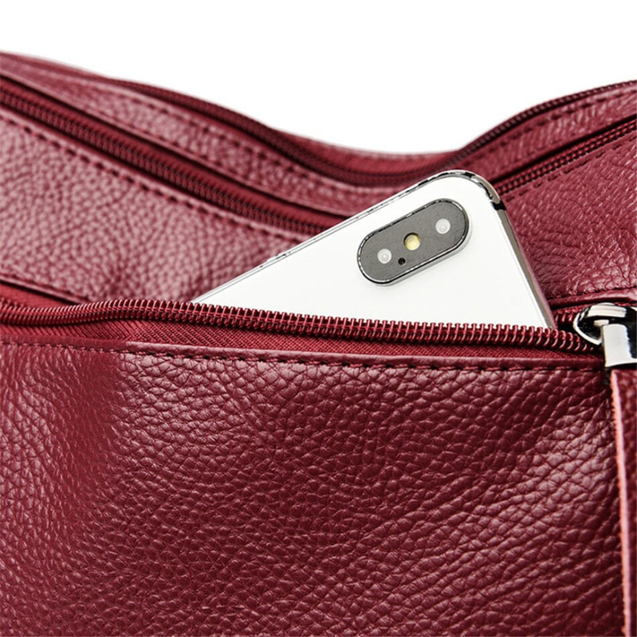 Inara | Women's Vegan Leather Multi-Pocket Hobo Crossbody Bag
