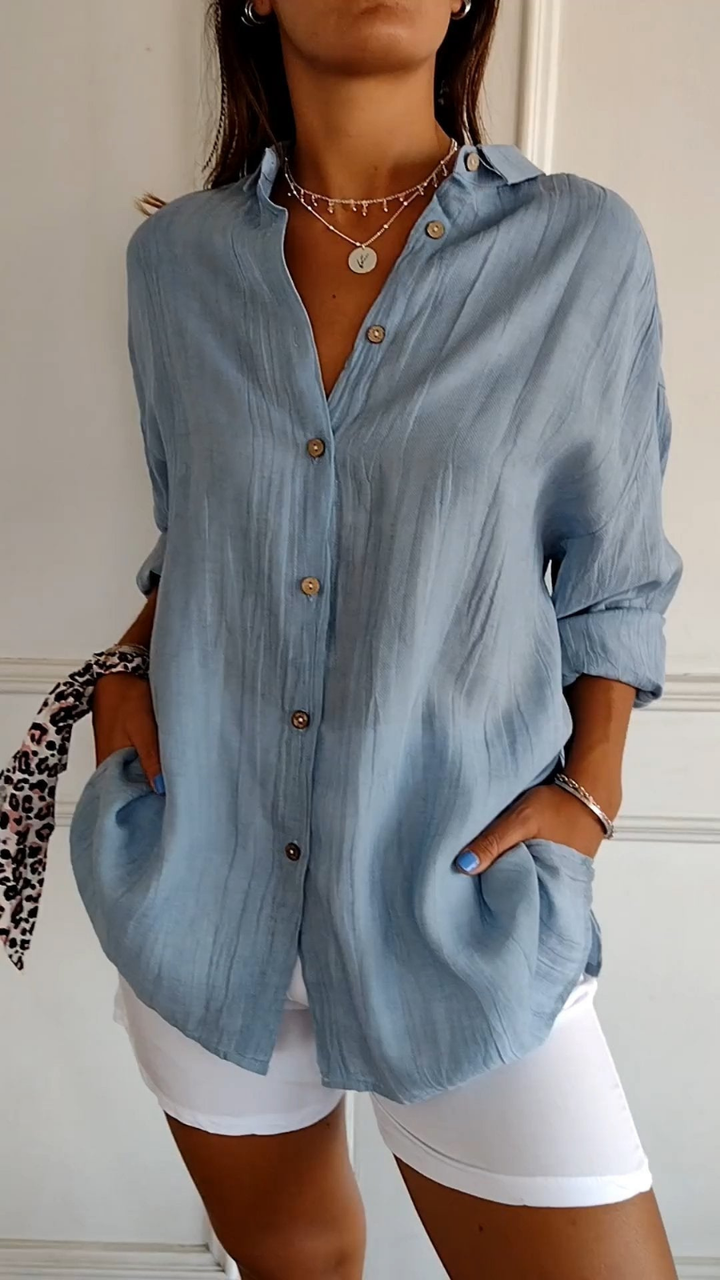Indira | Women's Cotton Gauze Oversized Button-Down Shirt