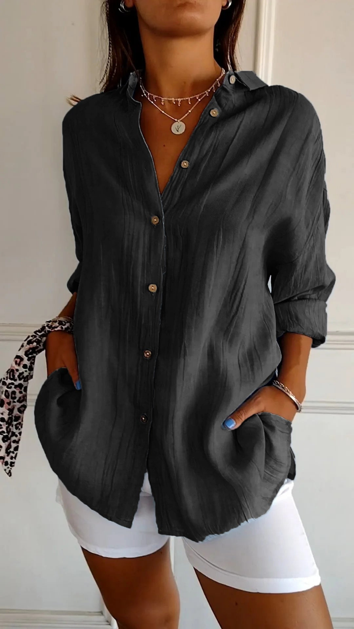 Indira | Women's Cotton Gauze Oversized Button-Down Shirt