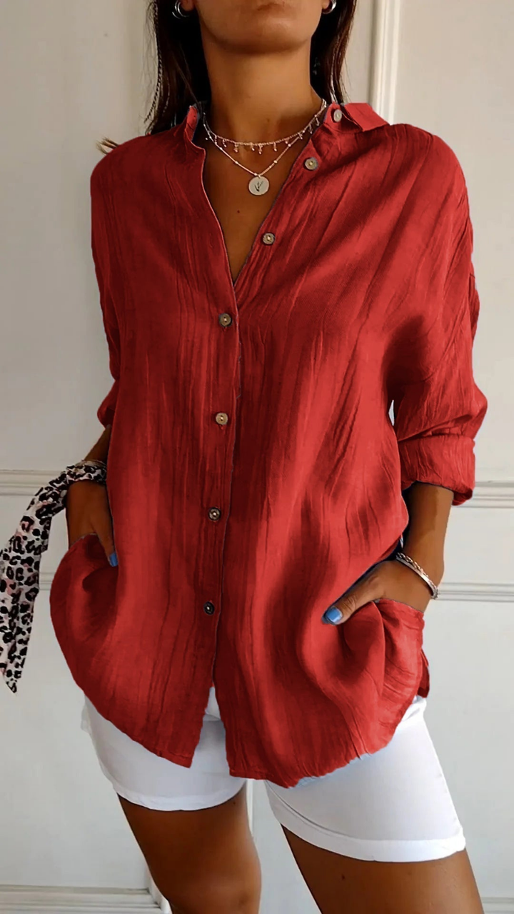 Indira | Women's Cotton Gauze Oversized Button-Down Shirt
