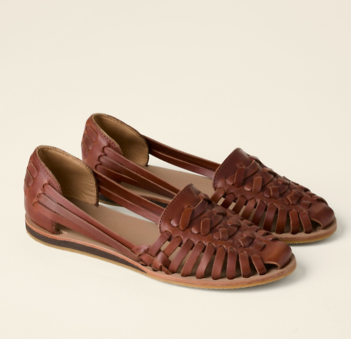Ines | Women's Leather Woven Huarache Flat Sandals