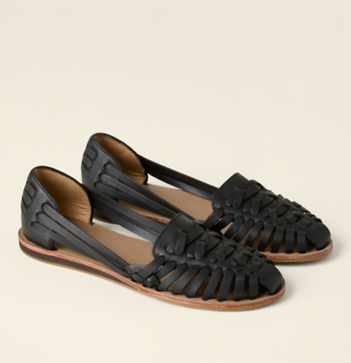 Ines | Women's Leather Woven Huarache Flat Sandals