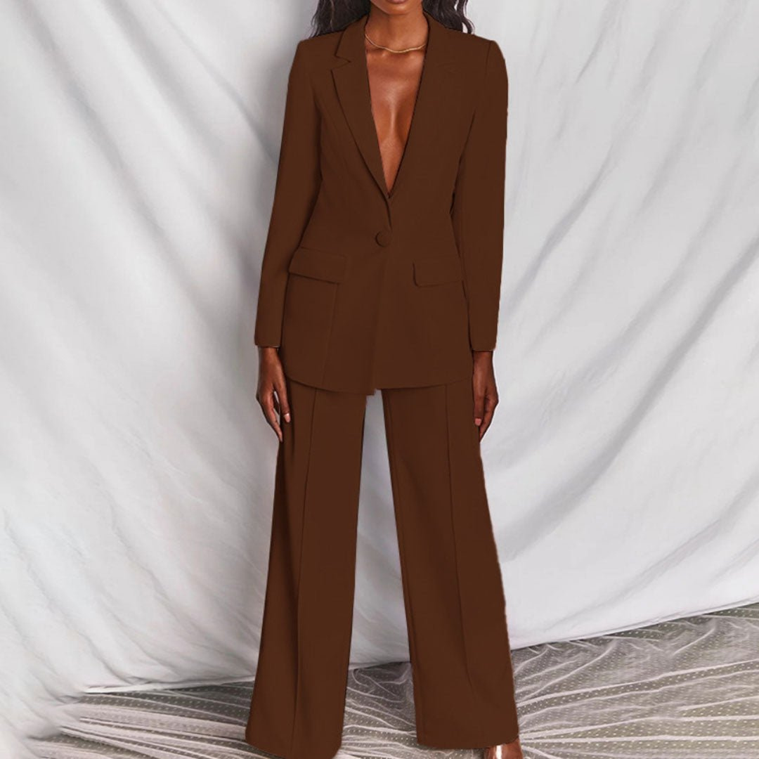 Joelle | Women's Stretch Wide-Leg Trouser Suit Chic