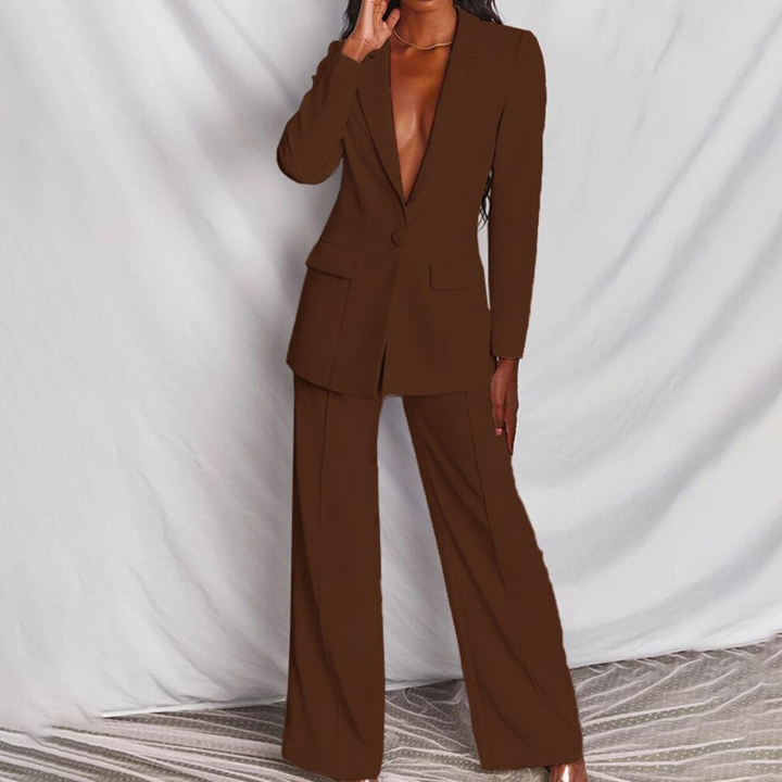 Joelle | Women's Stretch Wide-Leg Trouser Suit Chic