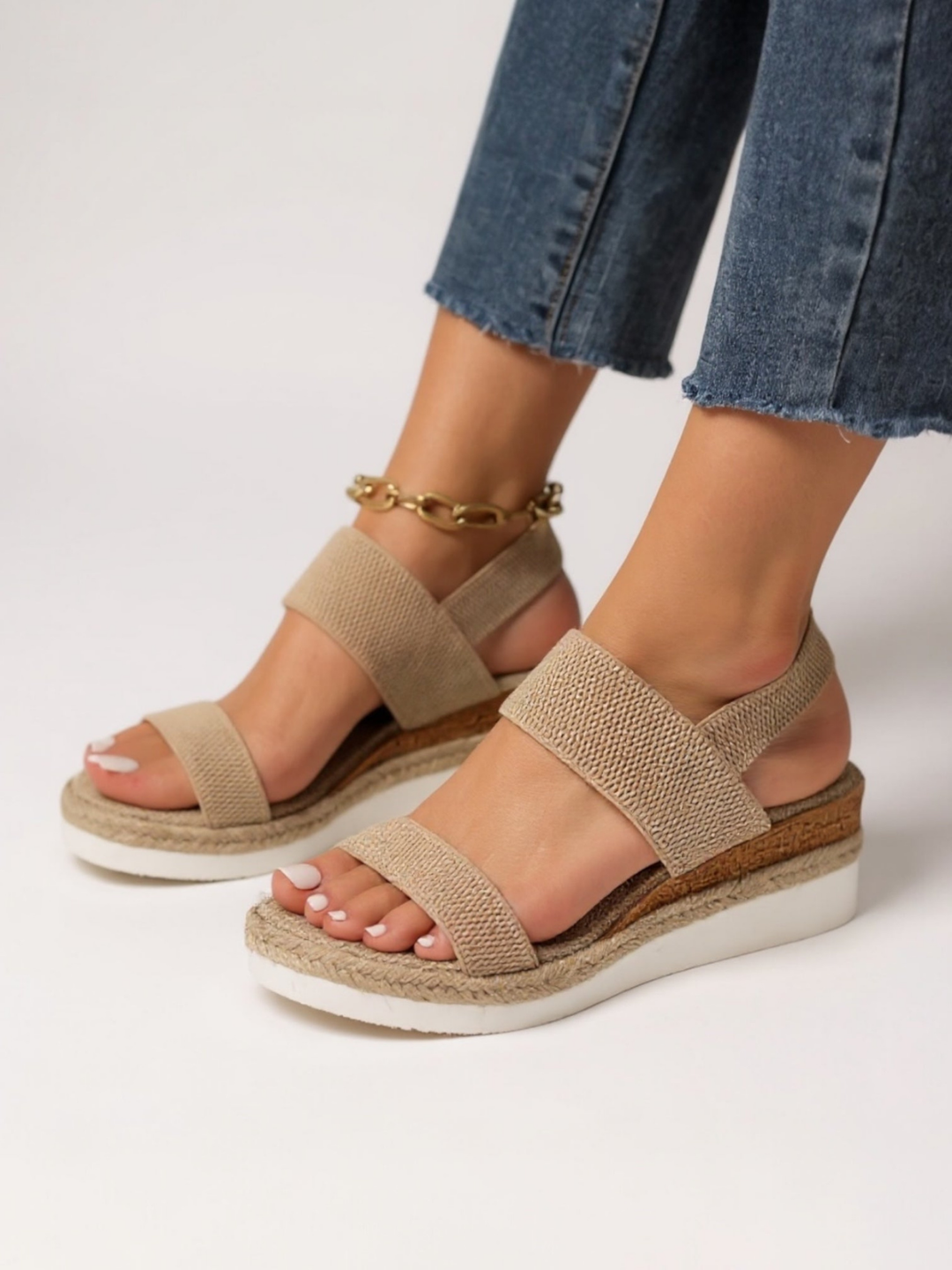 Jolene | Women's Arch-Support Elastic Strap Flat Sandals