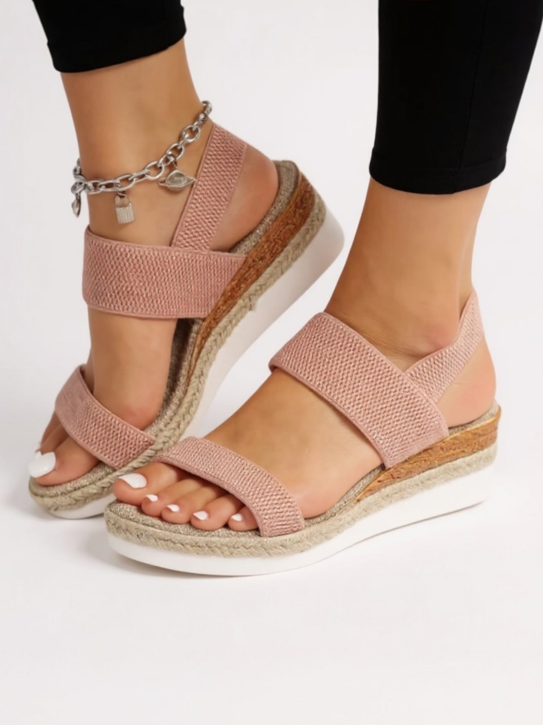 Jolene | Women's Arch-Support Elastic Strap Flat Sandals