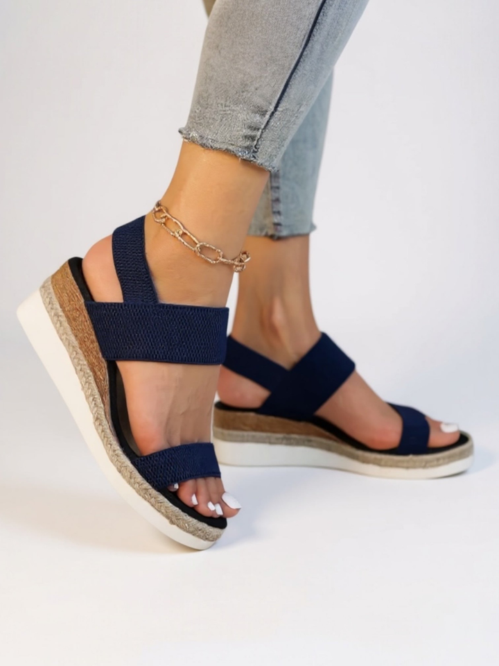 Jolene | Women's Arch-Support Elastic Strap Flat Sandals