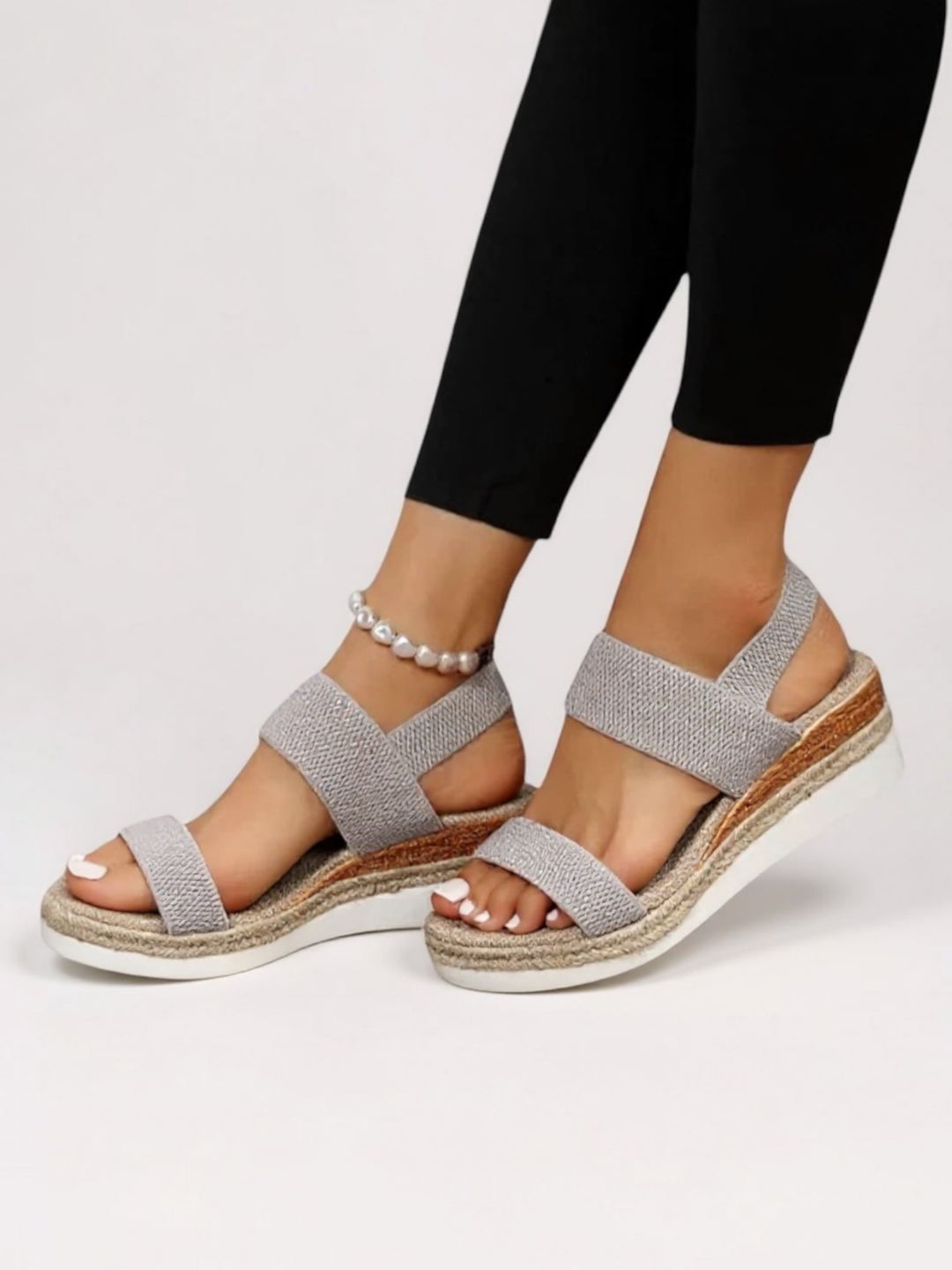 Jolene | Women's Arch-Support Elastic Strap Flat Sandals