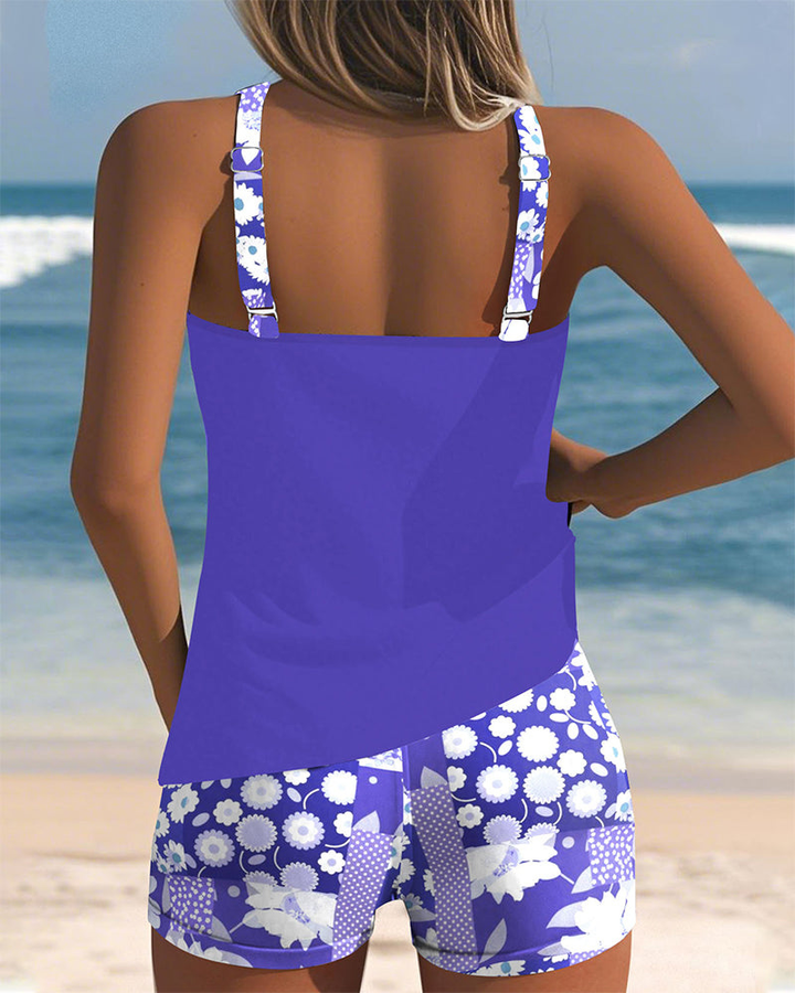 Jolene | Women's Breathable Floral Print Tankini & Shorts Set