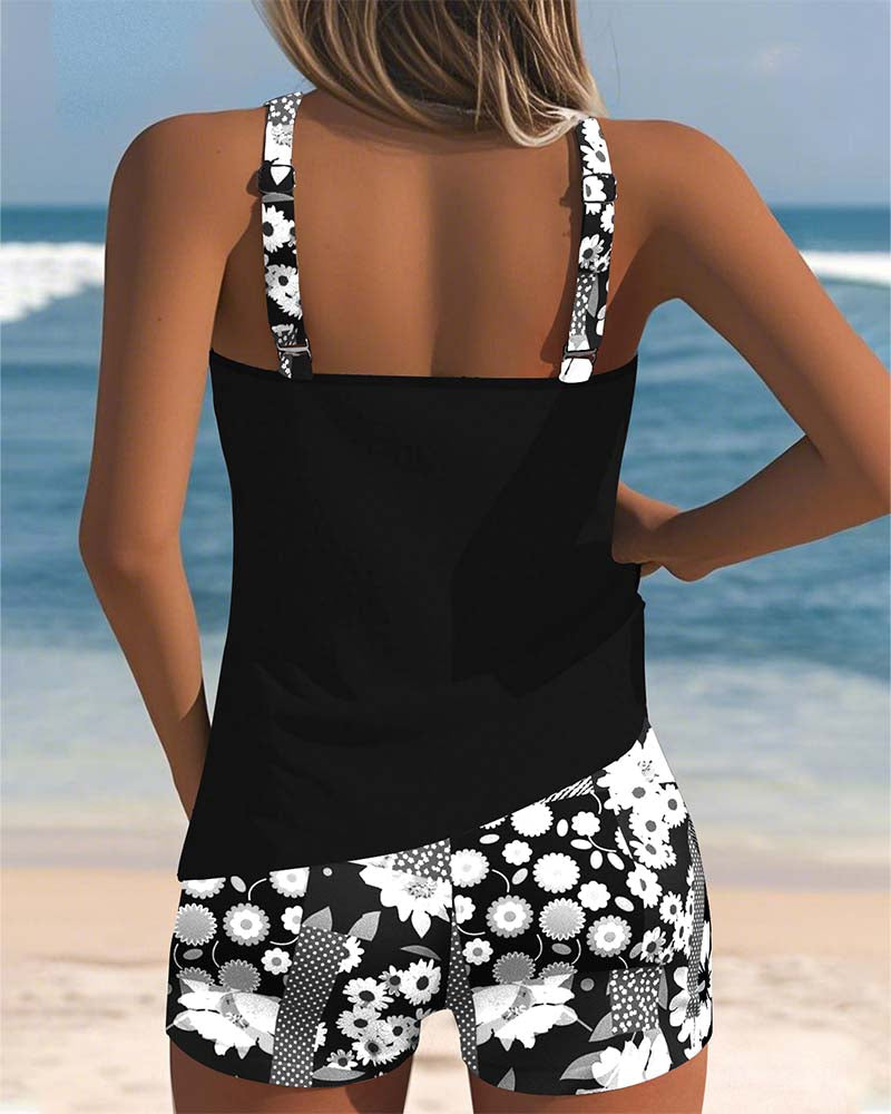 Jolene | Women's Breathable Floral Print Tankini & Shorts Set