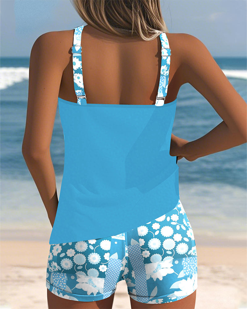 Jolene | Women's Breathable Floral Print Tankini & Shorts Set