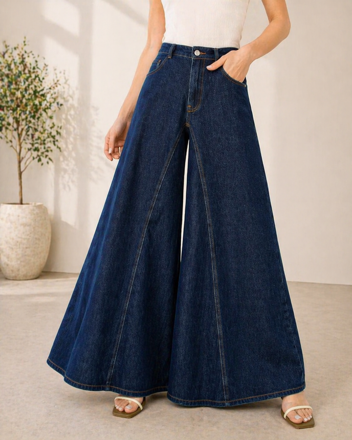 Jolene | Women's Denim High-Waist Wide-Leg Palazzo Jeans