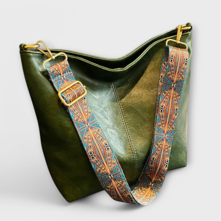 Jolene | Women's Leather Hobo Shoulder Bag with Woven Strap