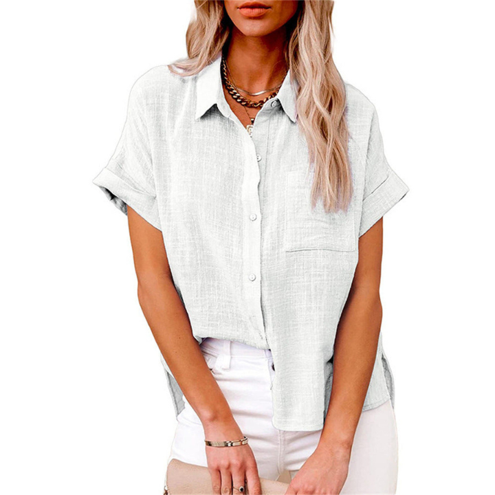 Jolie | Women's Linen Short-Sleeve Button-Down Shirt Casual