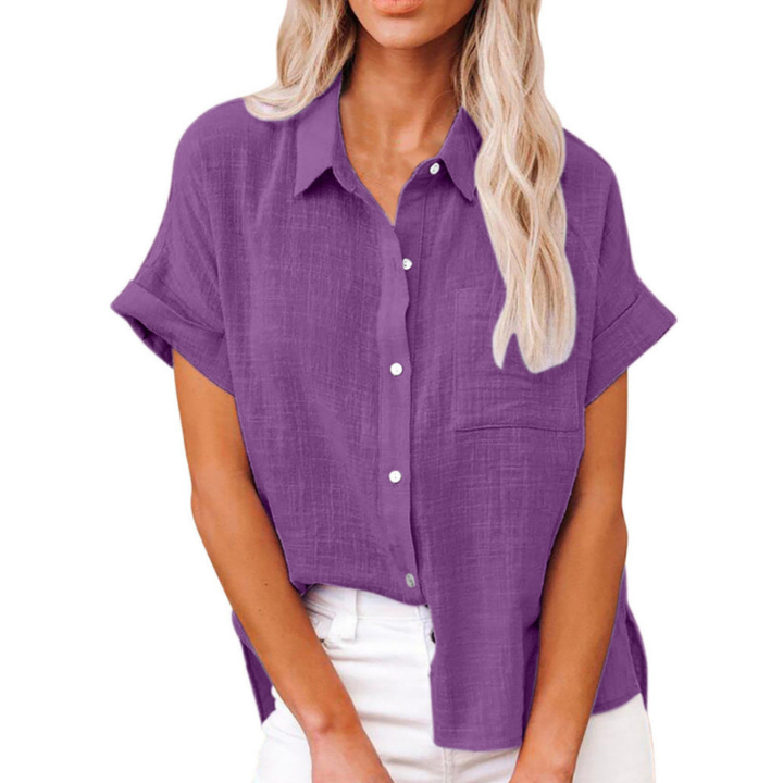 Jolie | Women's Linen Short-Sleeve Button-Down Shirt Casual