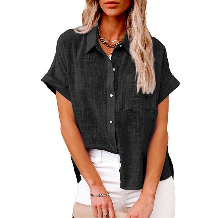 Jolie | Women's Linen Short-Sleeve Button-Down Shirt Casual