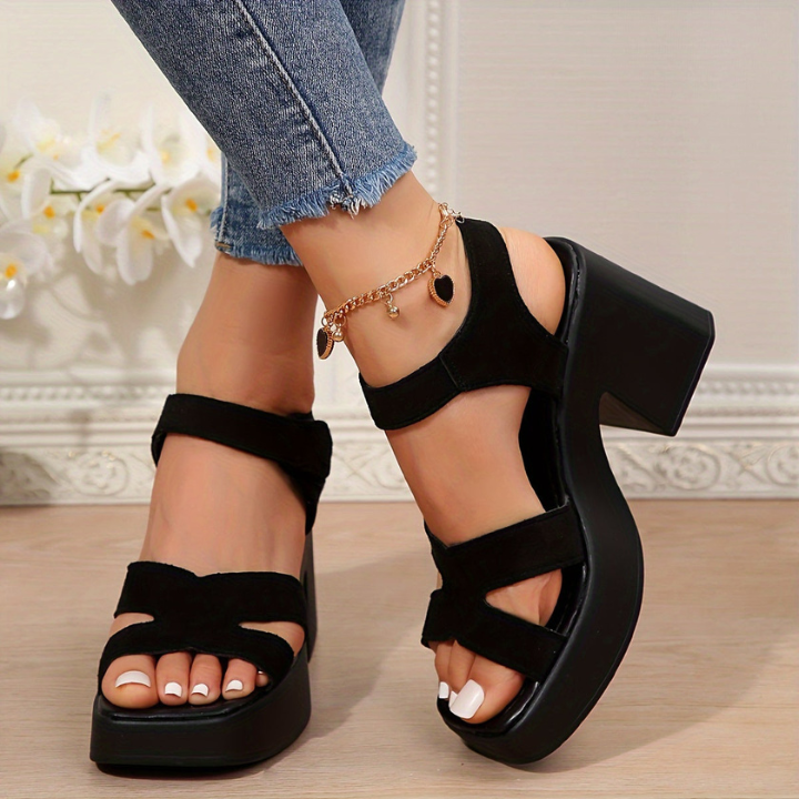 Josette | Women's Suede Chunky Platform Block Heel Sandals