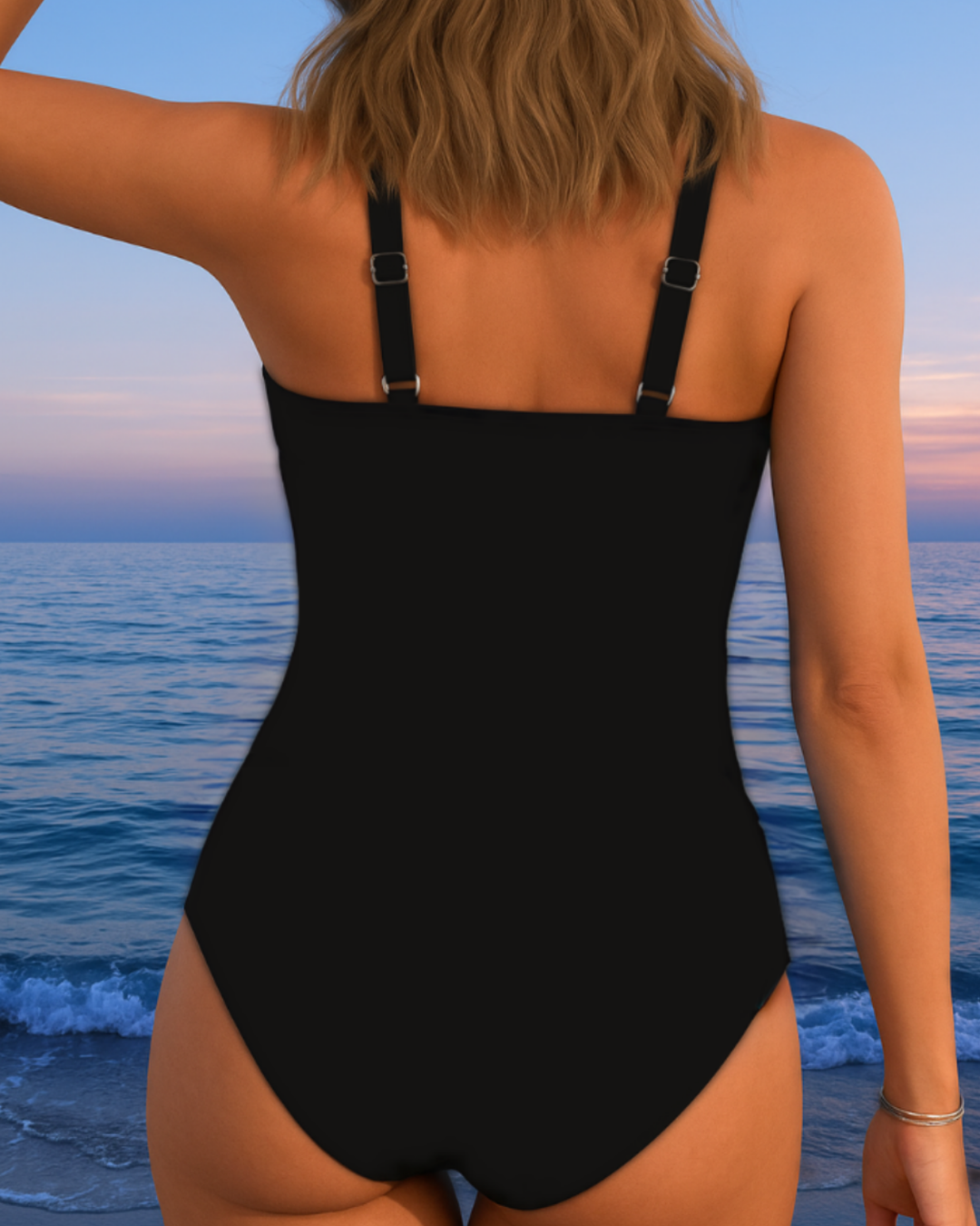 Kaia | Women's Compression Colourblock Wrap Front Tie One-Piece Swimsuit