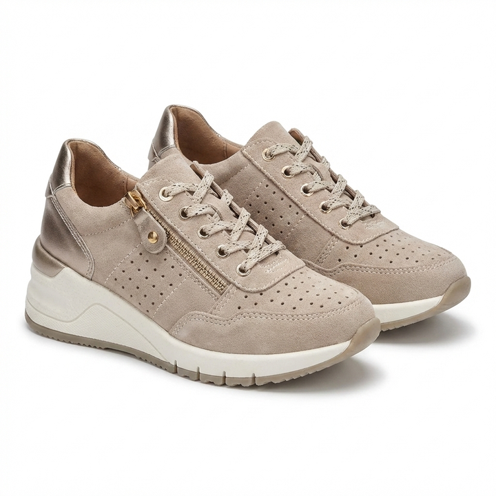 Kezia | Women's Breathable Mesh Wedge Lace-Up Sneakers