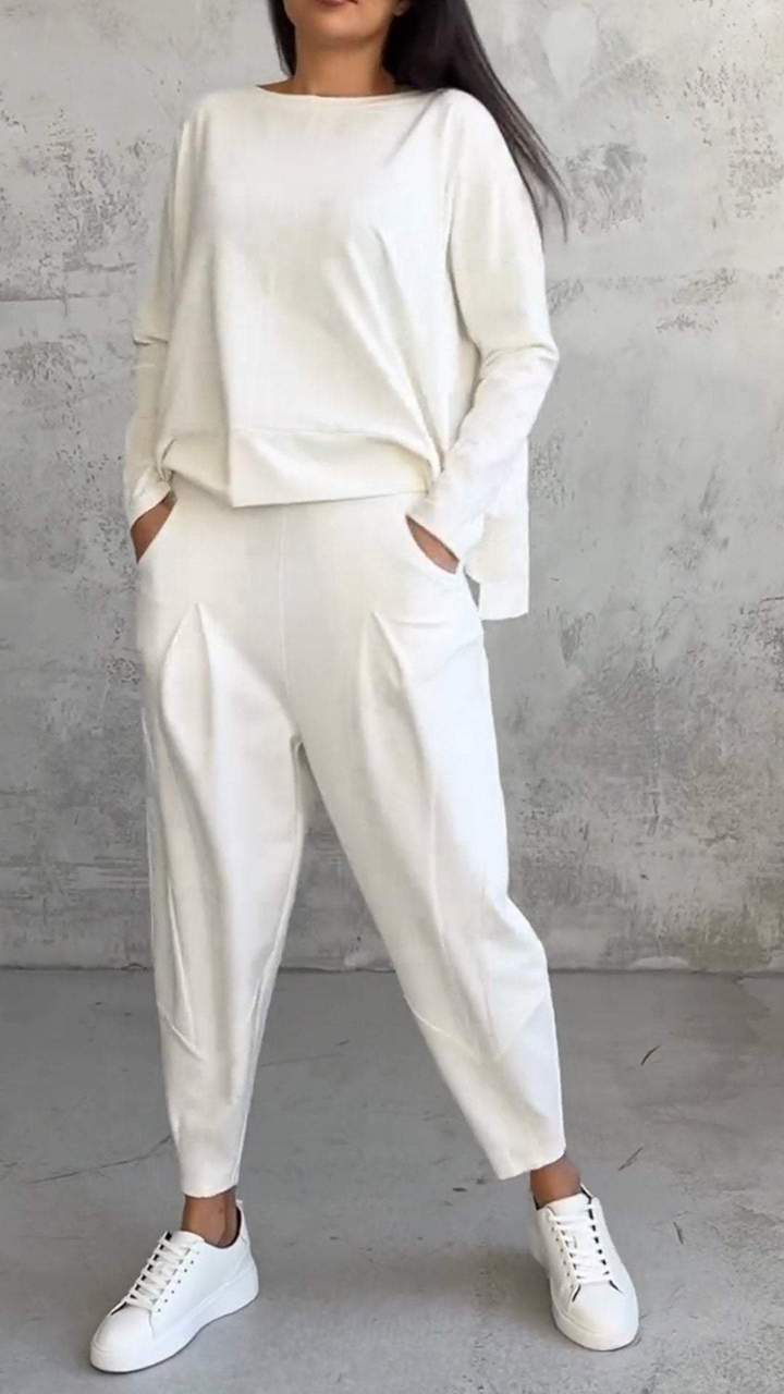 Kira | Women's Cotton-Blend Relaxed Top and Trouser Set