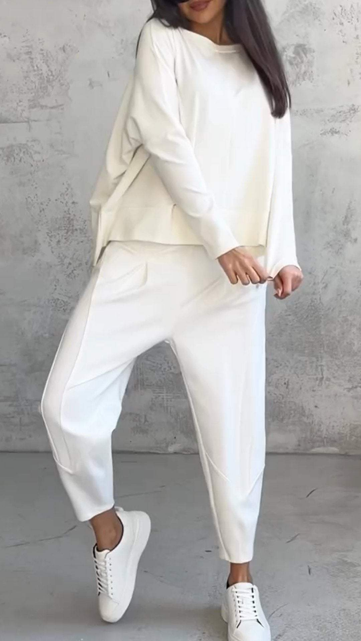 Kira | Women's Cotton-Blend Relaxed Top and Trouser Set