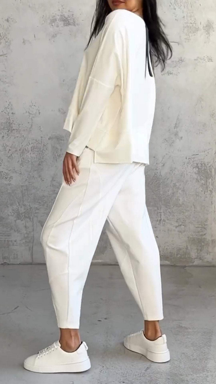 Kira | Women's Cotton-Blend Relaxed Top and Trouser Set
